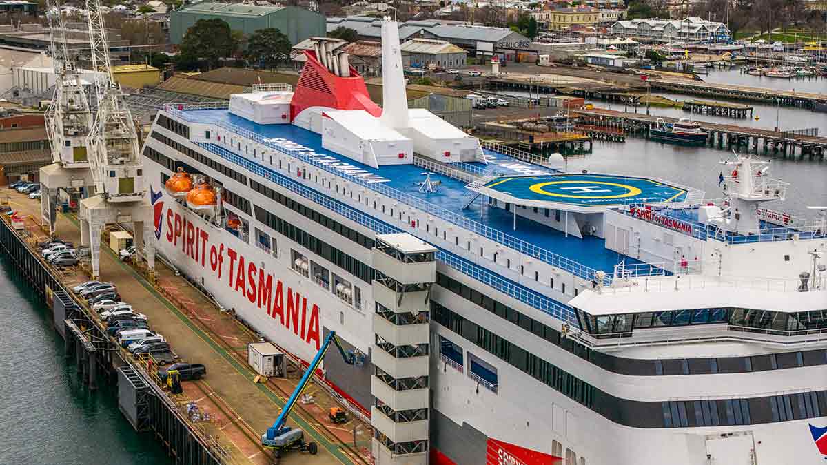 Spirit of Tasmania at dock.