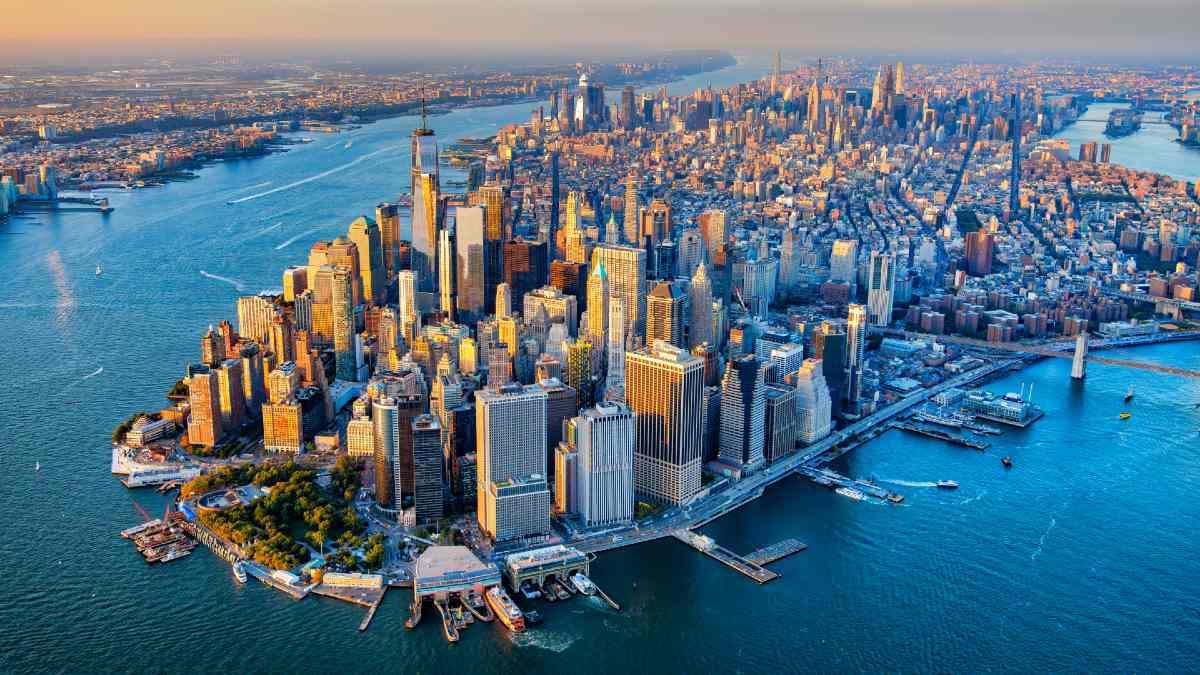 aerial view of Manhattan