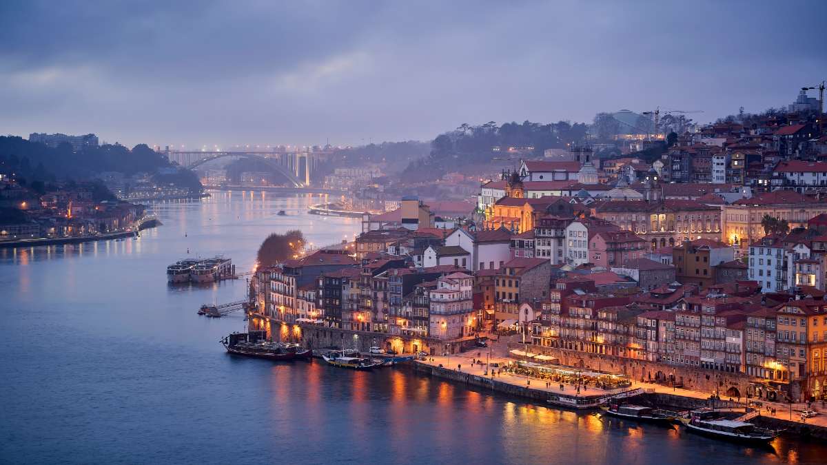 cruise ships on Douro River near Porto