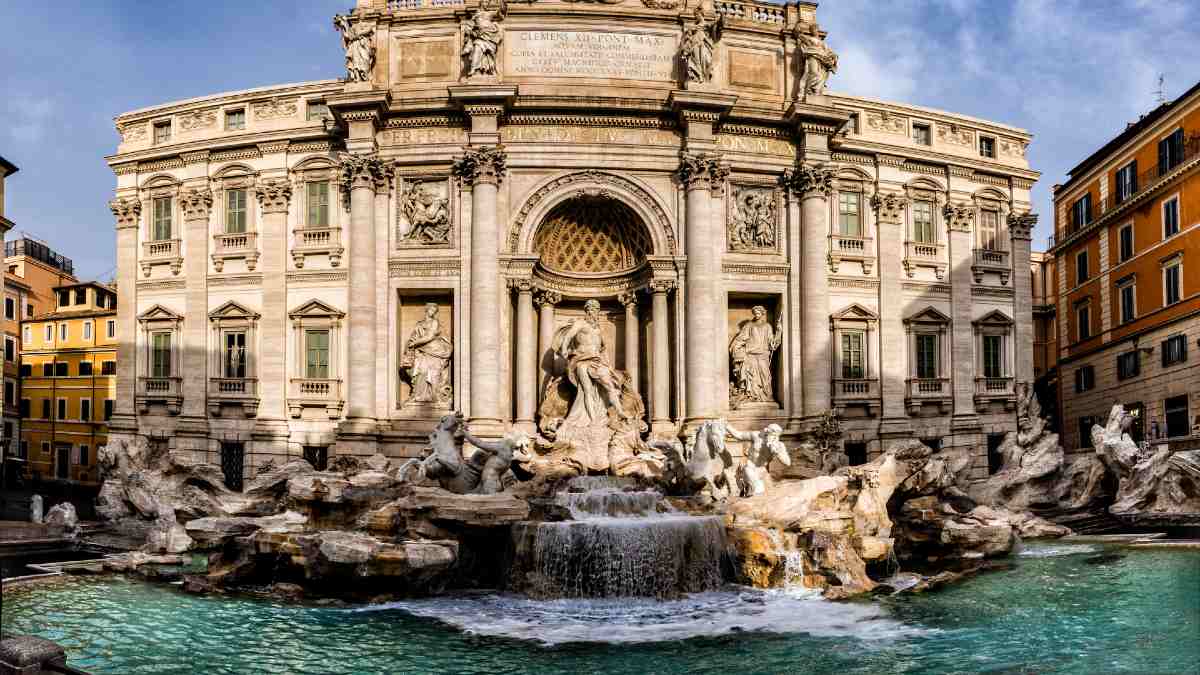 view of Rome's Trevi Fountain