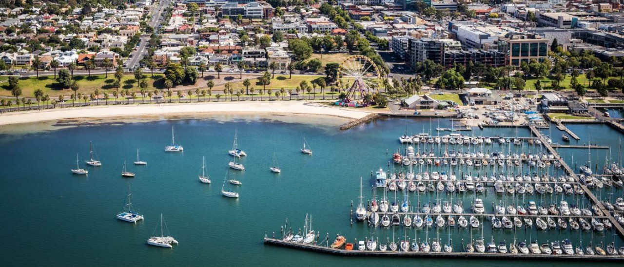 ocean marina with Geelong city in background