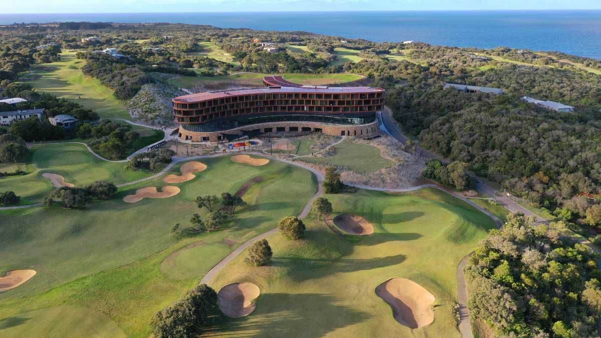 An aerial shot of RACV Cape Schanck Resort ad golf course