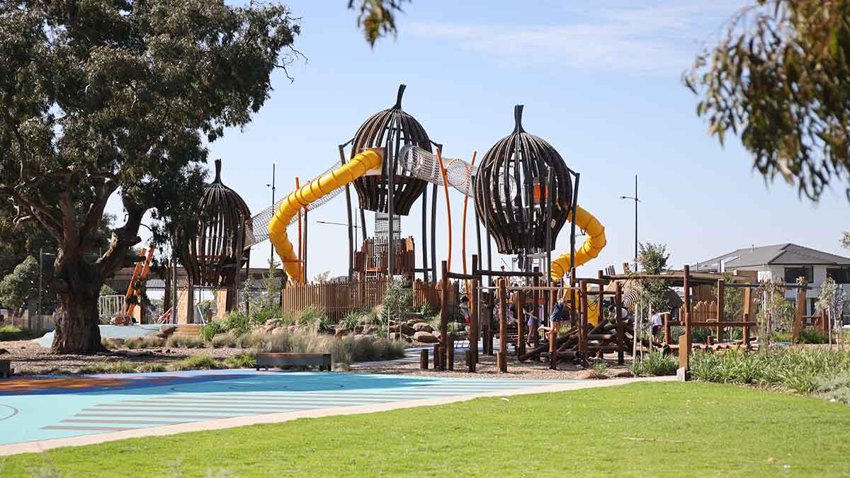 Children playing in adventure playground