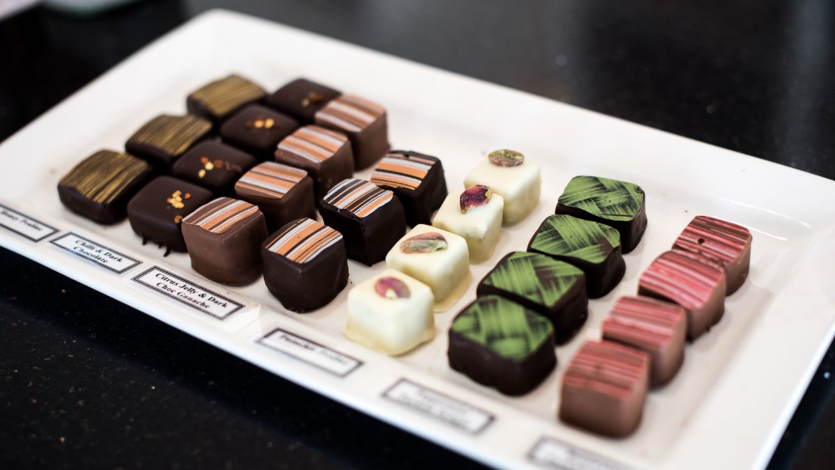 plate of fine chocolates