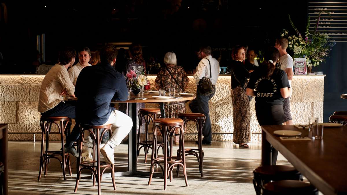 Pizza and wine on a table