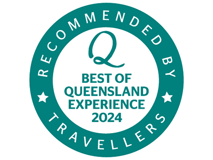 Recommended by Travellers Best of Queensland Experience 2024 award.