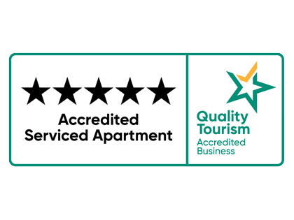 5 Star award for Accredited Serviced Apartment from Quality Tourism